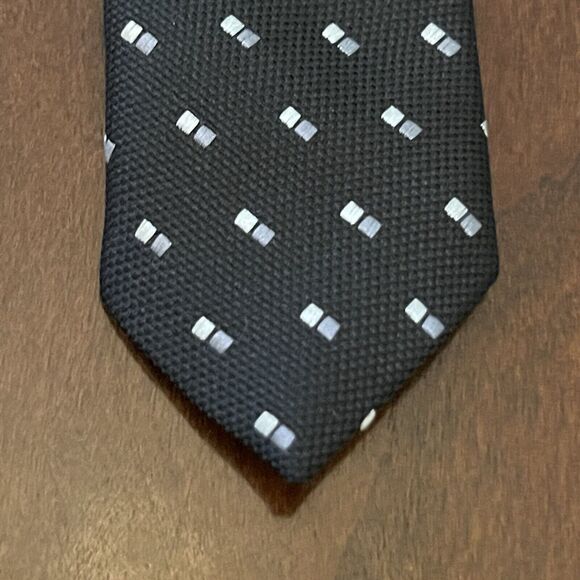 Tossido Black Gray 100% Microfiber Men’s Neck Tie - Picture 6 of 9